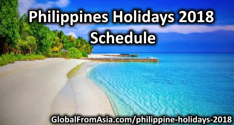 Philippines Holidays 2018 Schedule